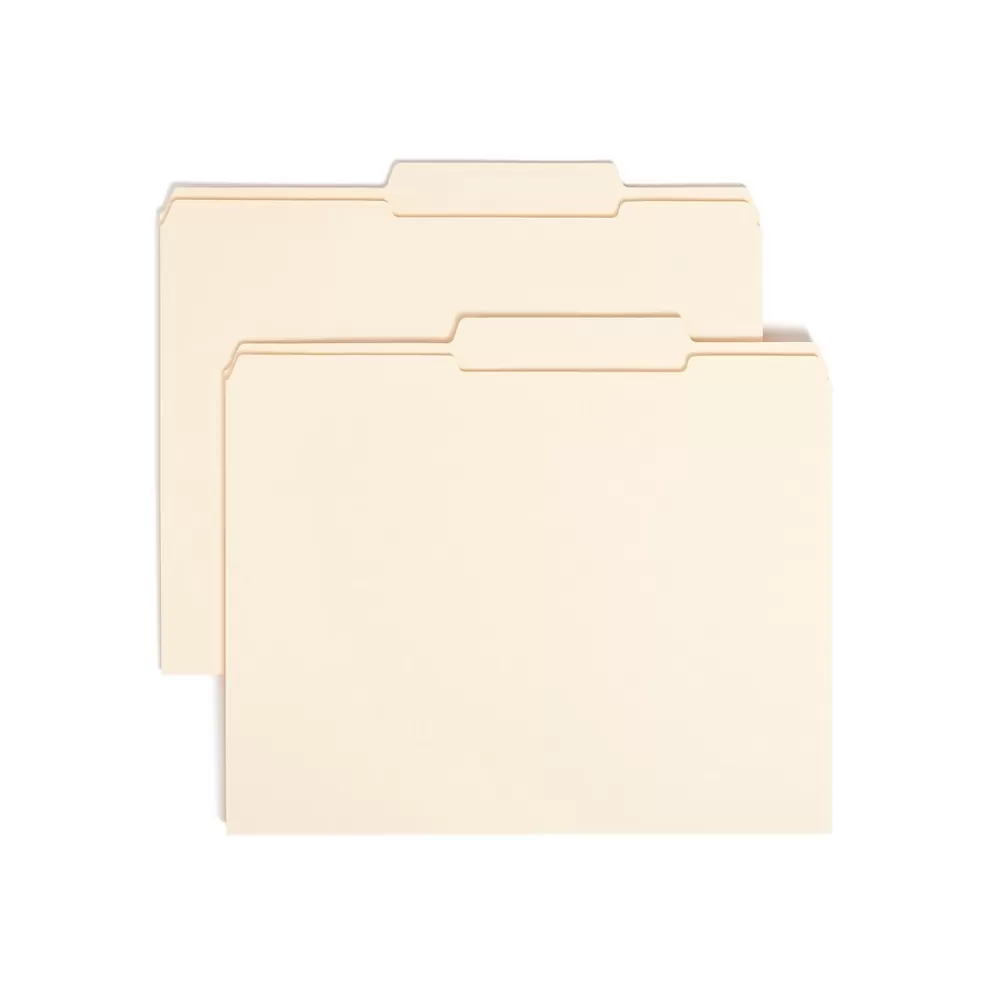 Smead File Folders<File Folders, Reinforced 2/5-Cut Tab, Letter Size, Manila, 100/Box (10376)