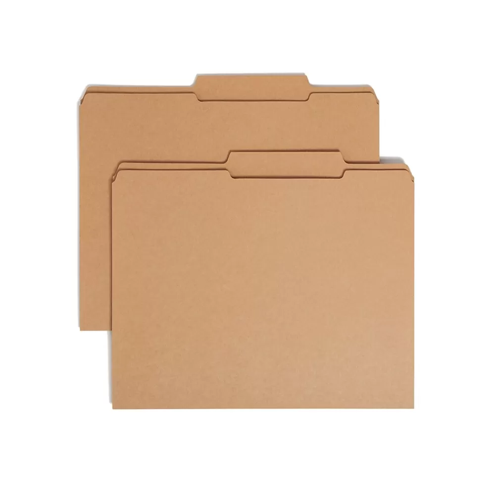 Smead File Folders<File Folders, Reinforced 2/5-Cut Tab Right Of Center, Guide Height, Letter Size, Kraft, 100/Box (10776)