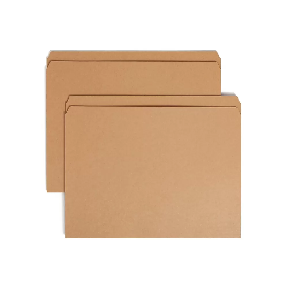 Smead File Folders<File Folders, Reinforced Straight-Cut Tab, Letter Size, Kraft, 100/Box (10710)