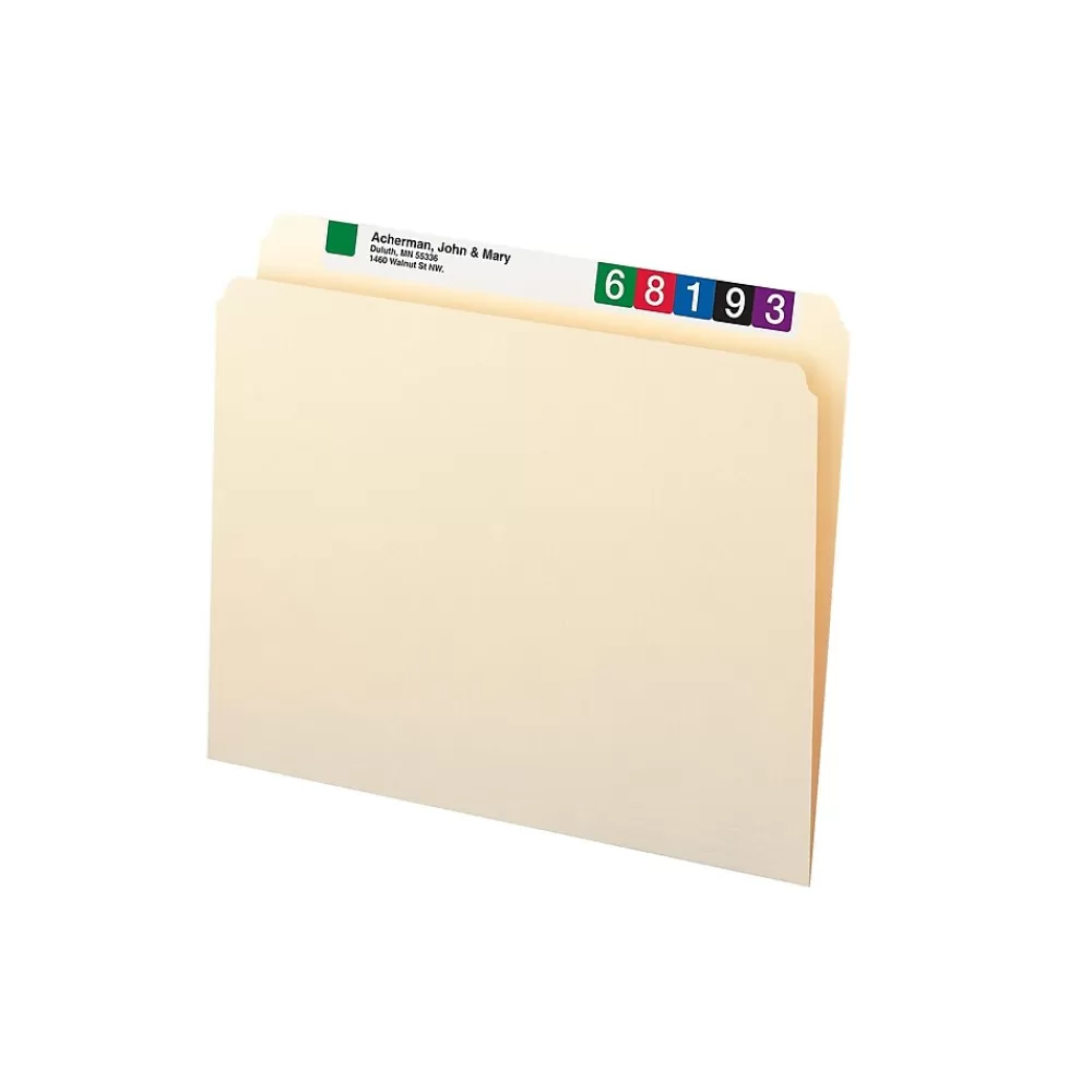 Smead File Folders<File Folders, Straight-Cut Tab, Letter Size, Manila, 100/Box (10300)