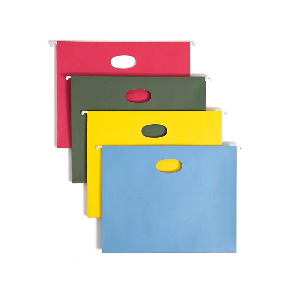 Smead Hanging File Folders<Hanging File Folders, 3 1/2" Expansion, Letter Size, Assorted Colors, 4/Pack (64290)