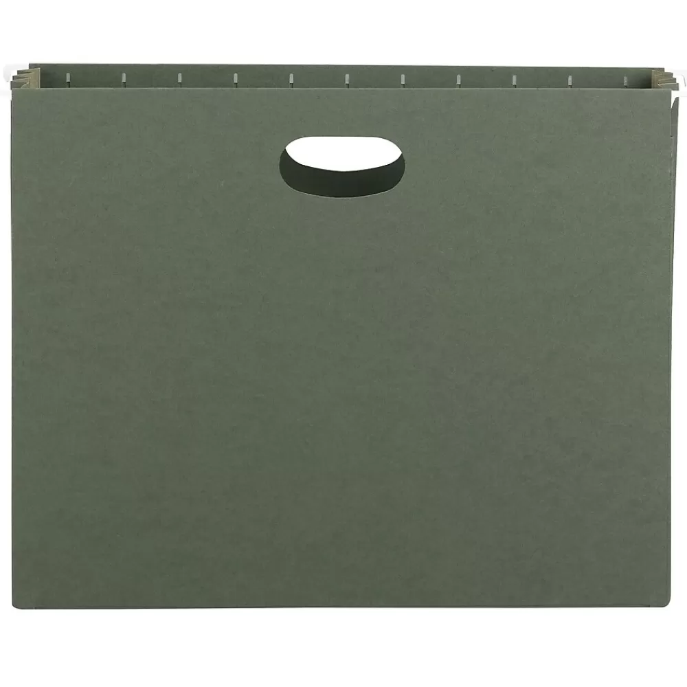 Smead Hanging File Folders<Hanging File Folders, 3 1/2" Expansion, Letter Size, Standard Green, 10/Box (64220)