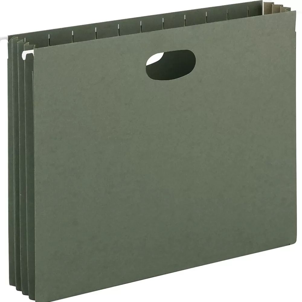 Smead Hanging File Folders<Hanging File Folders, 3 1/2" Expansion, Letter Size, Standard Green, 10/Box (64220)
