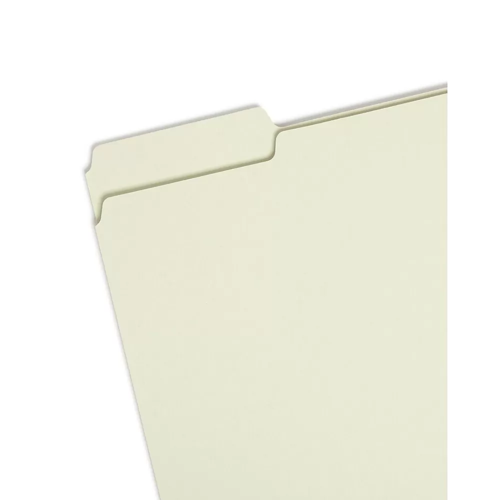 Smead File Folders<Heavy Duty File Folder, 1/3-Cut Tab, 1" Expansion, Letter Size, Gray/Green, 25/Bx (13230)