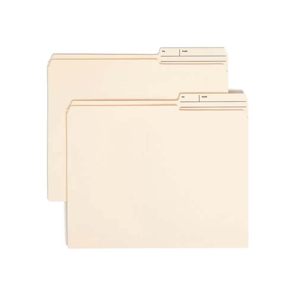 Smead File Folders<Heavy Duty Reinforced File Folder, 2/5 Tab, Right Position (Printed Tabs) Letter Size, Manila, 100/Box (10388)