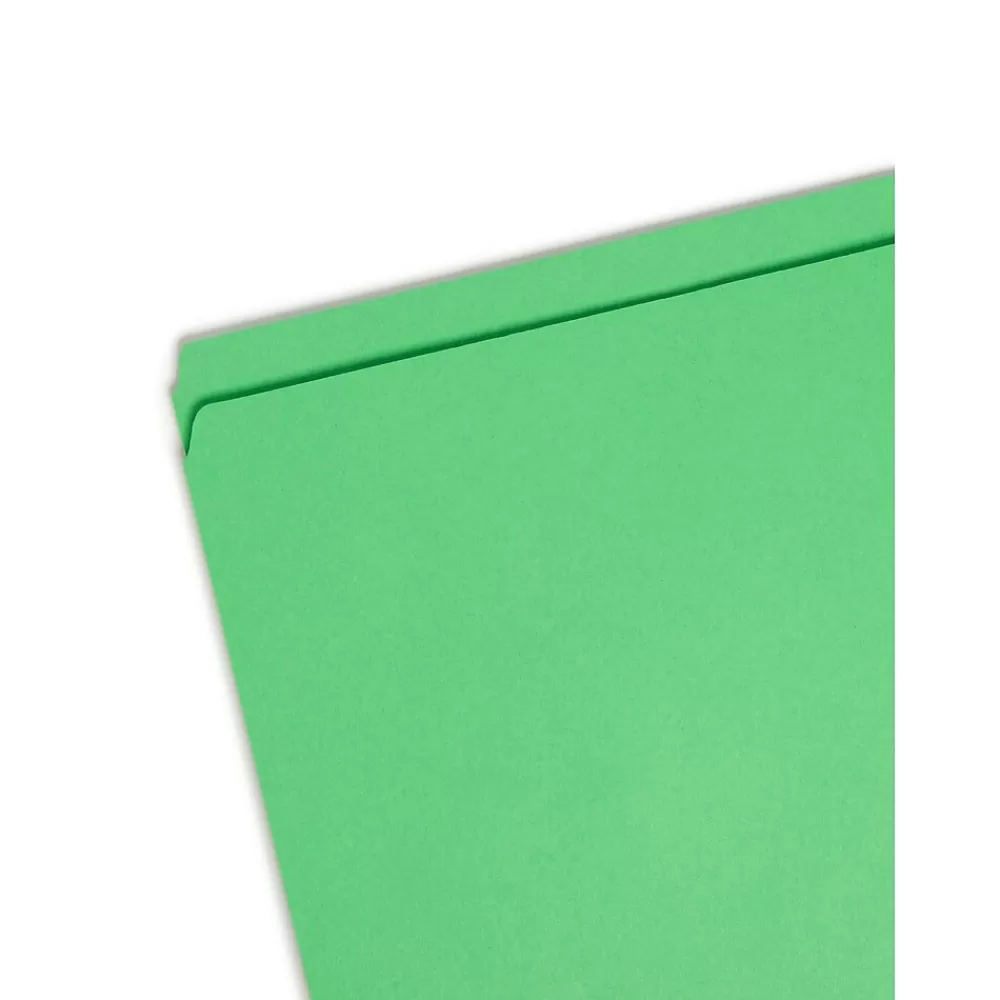 Smead File Folders<Heavy Duty Reinforced File Folder, Straight Cut, Letter Size, Green, 100/Box (12110)