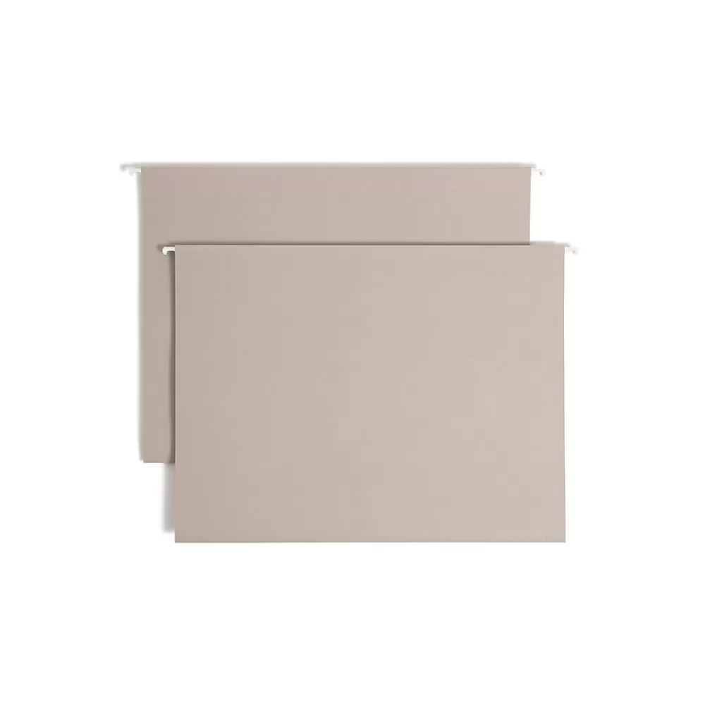 Smead Hanging File Folders<Heavy Duty TUFF Box Bottom Hanging File Folder, 4" Expansion, 1-Tab, Legal Size, Steel Gray, 18/Box (64342)