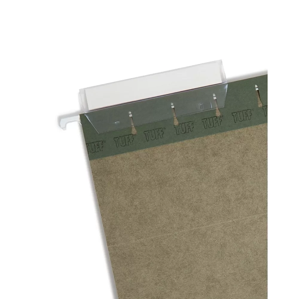 Smead Hanging File Folders<Heavy Duty TUFF Recycled Hanging File Folder, 3-Tab Tab, Legal Size, Standard Green, 20/Box (64136)