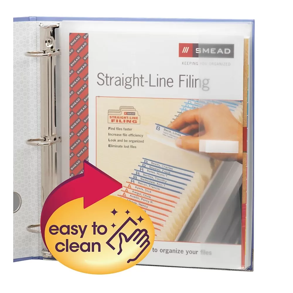 Smead Sheet Protectors<Poly 3-Ring Envelope, 1-1/4" Expansion, Letter, 8-1/2" x 11", Clear, 3 per Pack (89500)