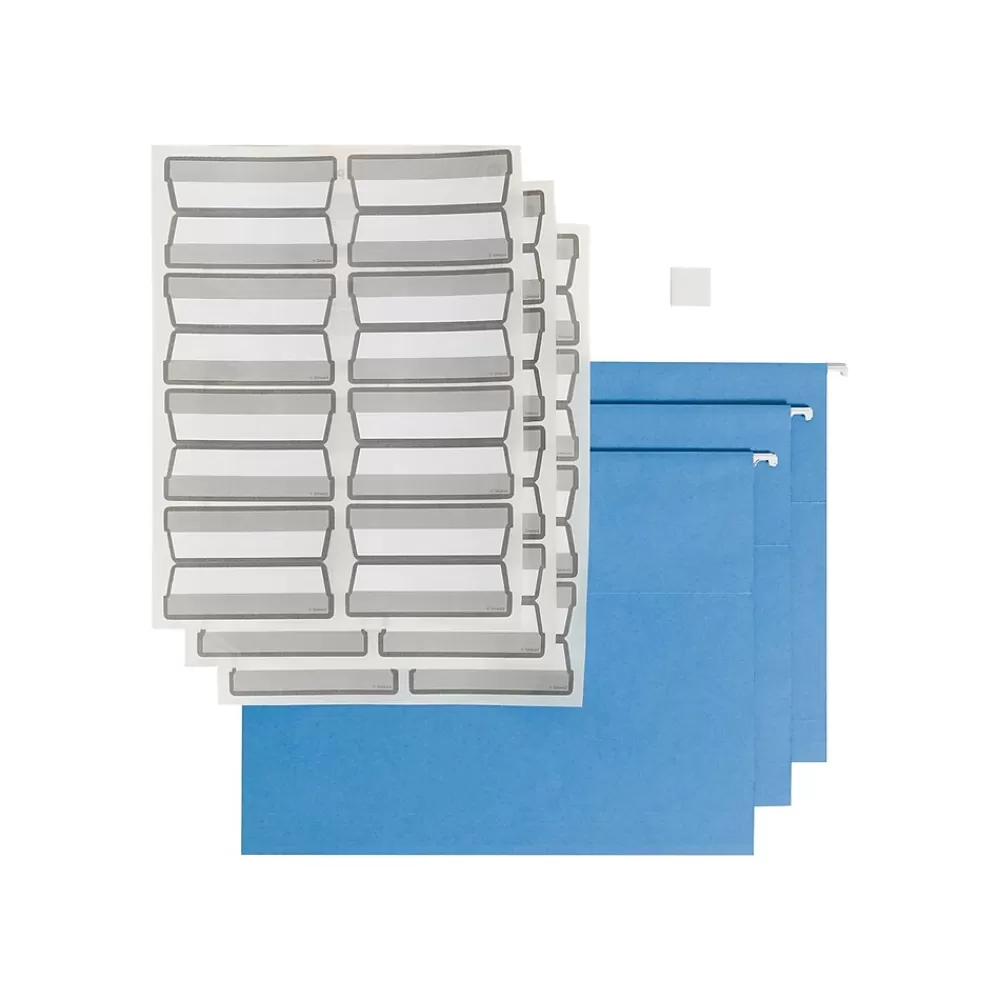 Smead Hanging File Folders<ProTab 10% Recycled Hanging File Folder, 3-Tab, Letter Size, Blue, 20/Box (64210)