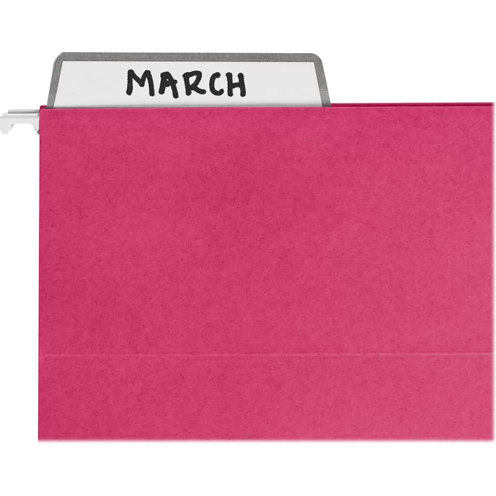 Smead Hanging File Folders<Protab 10% Recycled Hanging File Folder, 3-Tab, Letter Size, Red, 20/Box (64197)