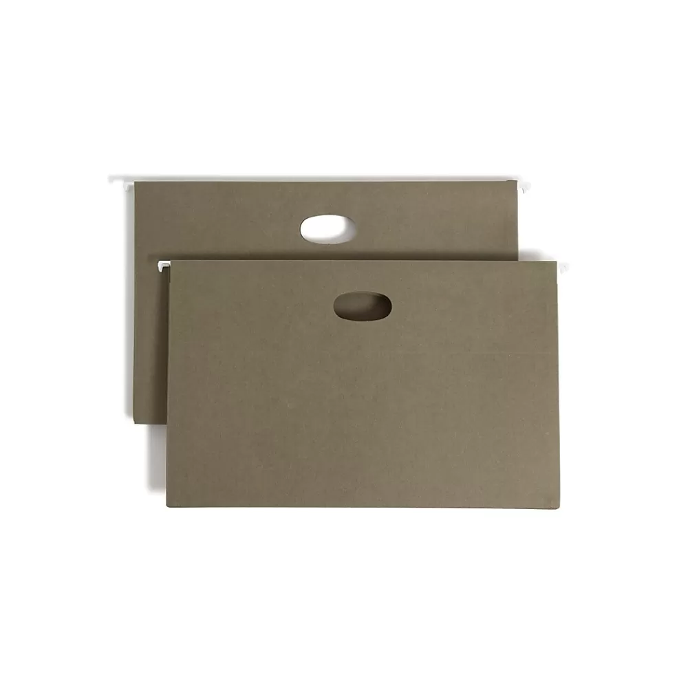 Smead Hanging File Folders<Recycled Hanging File Pocket, 3 1/2" Expansion, Legal Size, Standard Green, 10/Box (64326)