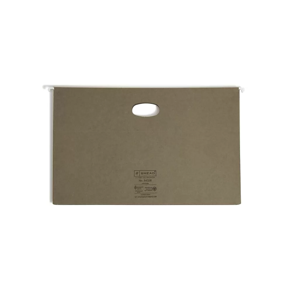 Smead Hanging File Folders<Recycled Hanging File Pocket, 3 1/2" Expansion, Legal Size, Standard Green, 10/Box (64326)