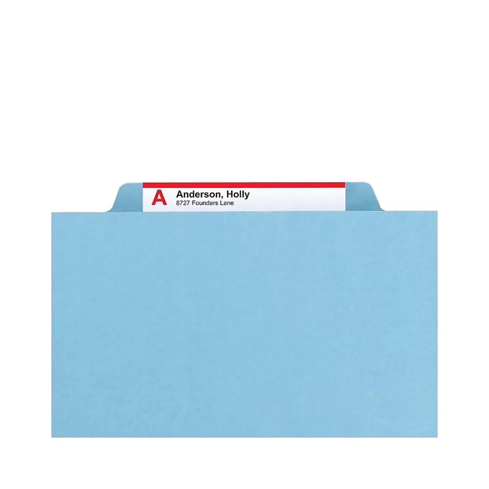 Smead Hanging File Folders<SafeSHIELD Pressboard Hanging File Folder, 2" Expansion, 2/5-Cut Tab, Letter Size, Blue (65105)
