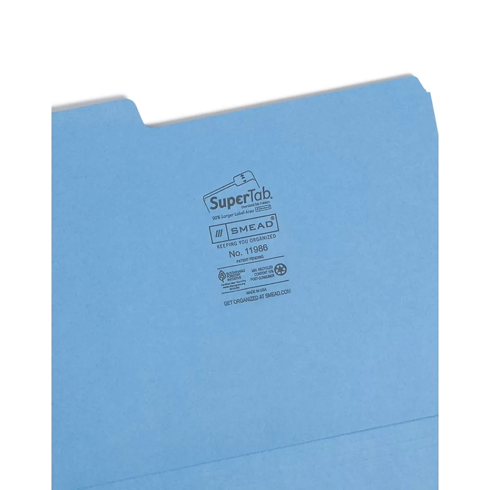 Smead File Folders<SuperTab File Folder, Oversized 1/3-Cut Tab, Letter Size, , 100/Box (11986)