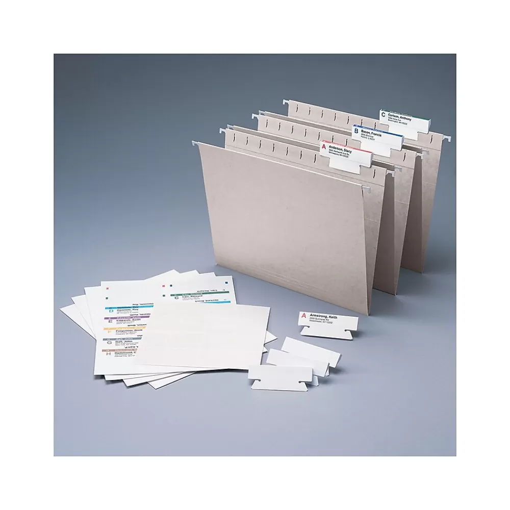 Smead Hanging File Folders<Viewables Premium 3D Hanging Folder Tabs & Labels, White, Bulk Pack (64910)