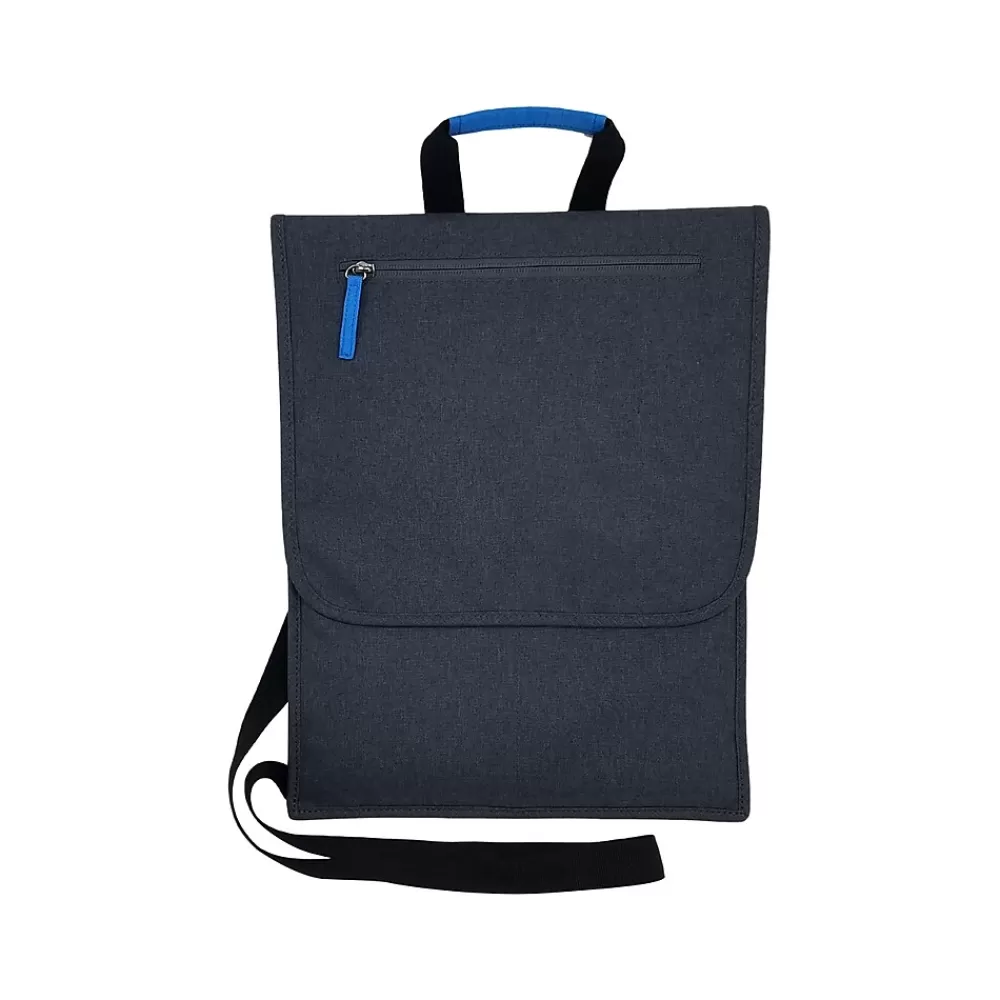 SO-MINE Laptop Bags<14" Polyester Laptop Bag, Charcoal/Cobalt (SM454)