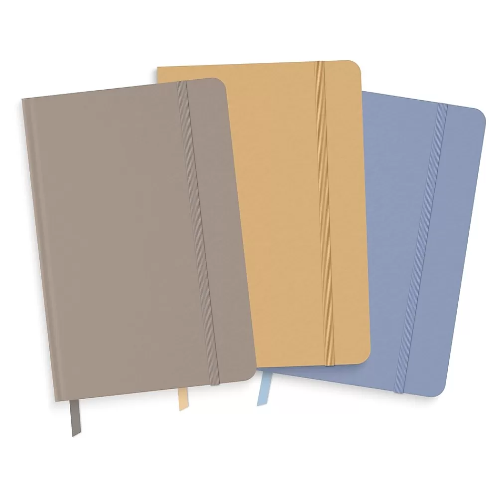 Southworth Journals<Leather Journal, 5.5" x 8.25", Assorted Colors, 128 Pages, 3/Pack (91555)