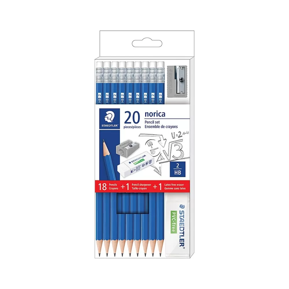 Staedtler Pencils<norica Pre-Sharpened Wooden Pencil, 2mm, #2, Medium Lead, 18/Pack (13246C18A6)