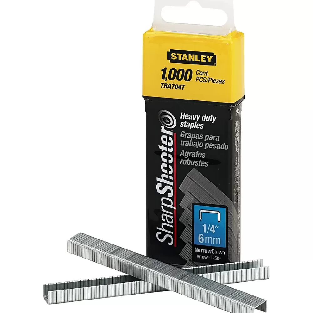 Stanley Staples<Heavy Duty 1/4" Length High Capacity Carton Staples, Full Strip, 1000/Box (TRA704T)