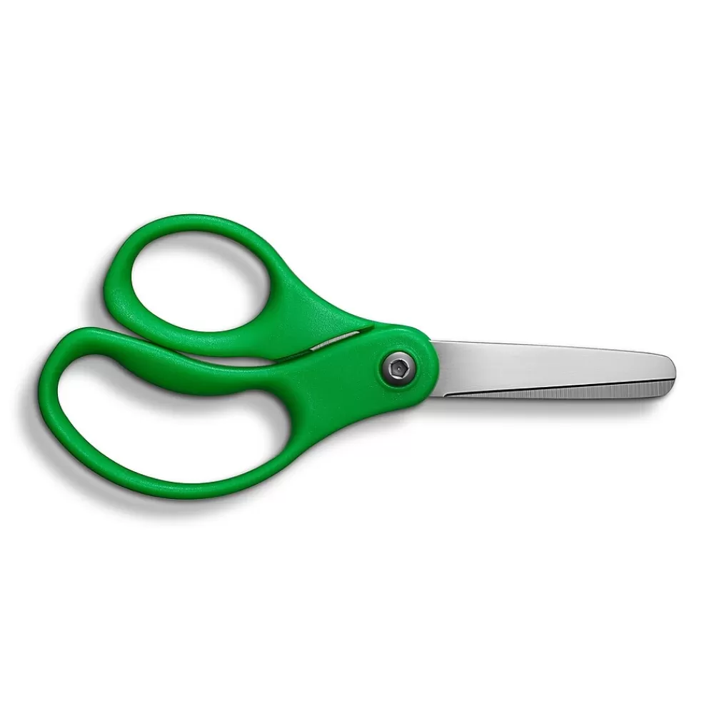 Staples Scissors<5" Kids Blunt Tip Stainless Steel Scissors, Straight Handle, Right & Left Handed (TR55052)