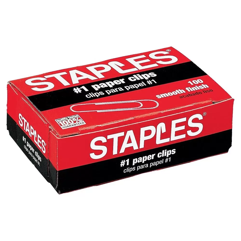 Staples Clips & Fasteners<#1 Paper Clips, Silver, 500/Pack (A7072375)