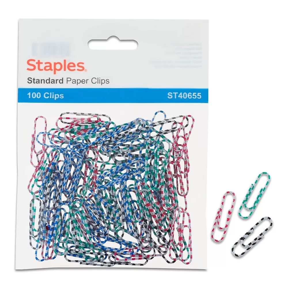 Staples Clips & Fasteners<® #1 Paperclip 100 PK - Tiger