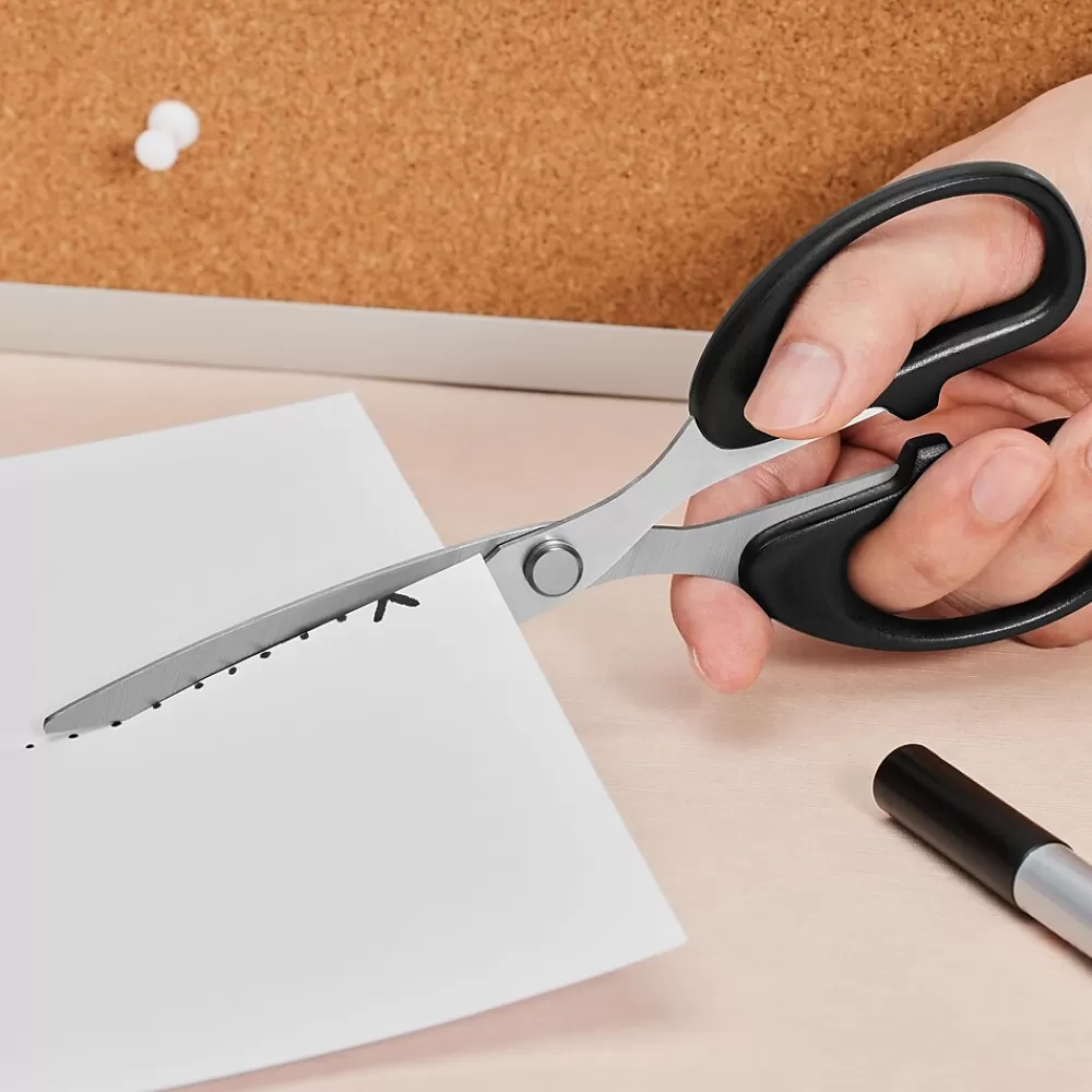 Staples Scissors<7" Pointed Tip Stainless Steel Scissors, Straight Handle, Right & Left Handed (TR55047)