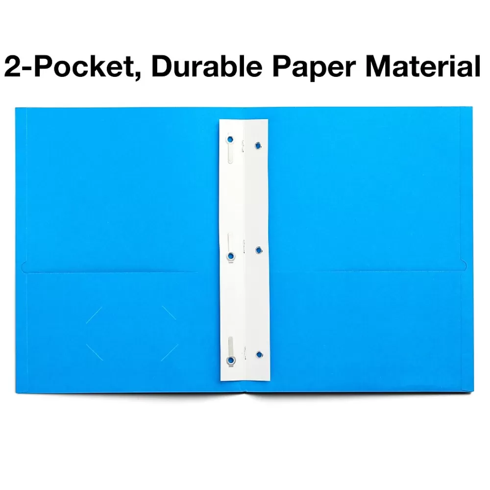 Staples Pocket Folders<10% Recycled Matte 2-Pocket Paper Presentation Folder with Fasteners, , 10/Pack (13389-CC)