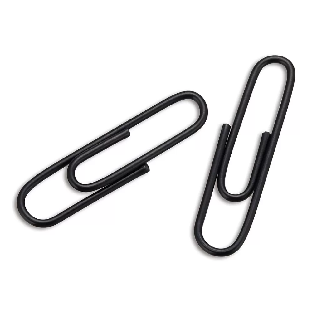 Staples Clips & Fasteners<® #1 Size Vinyl-Coated Paper Clips, Black, 100/Pack