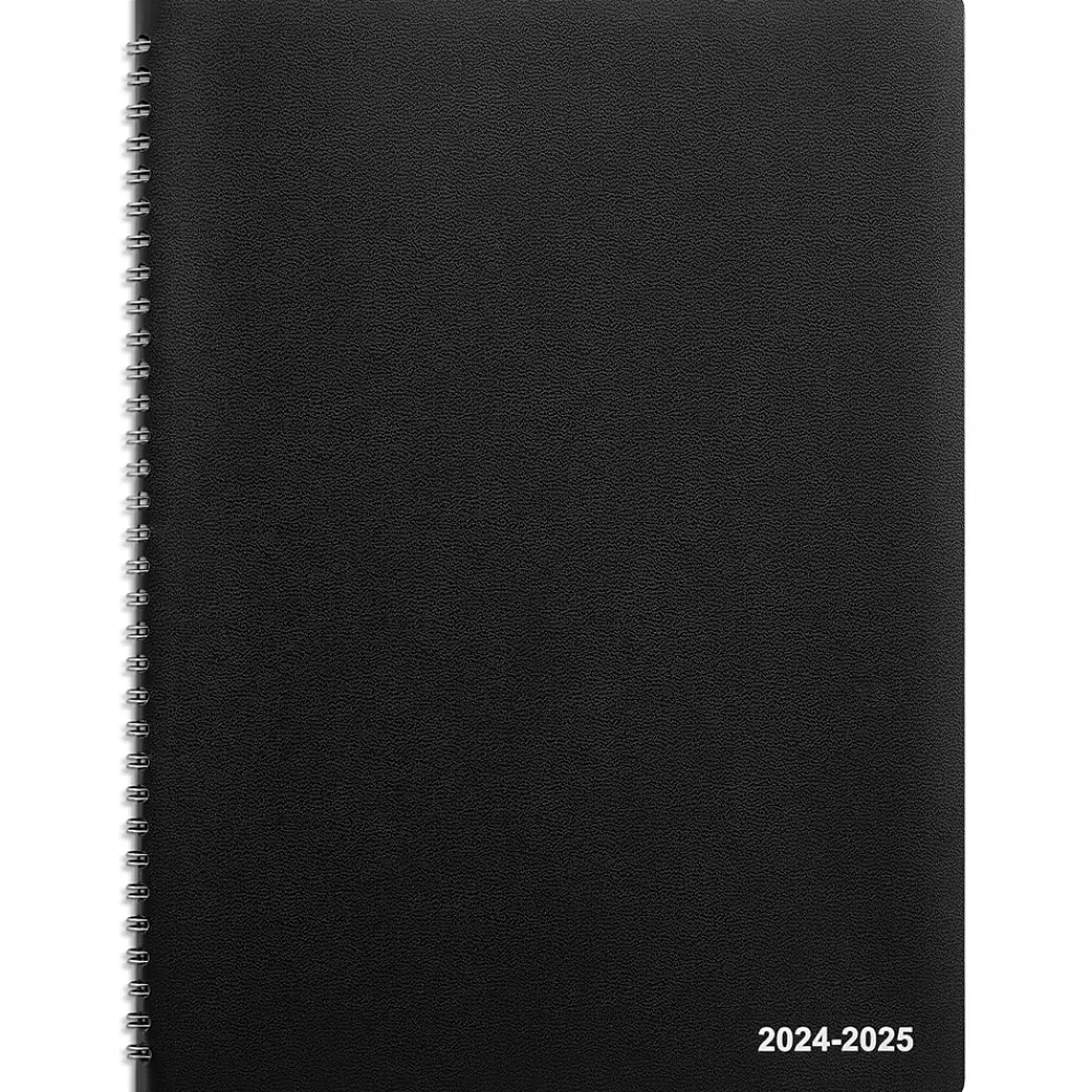 Staples Academic Planners<2024-2025 8" x 11" Academic Monthly Planner, Faux Leather Cover, Black (ST23571-23)