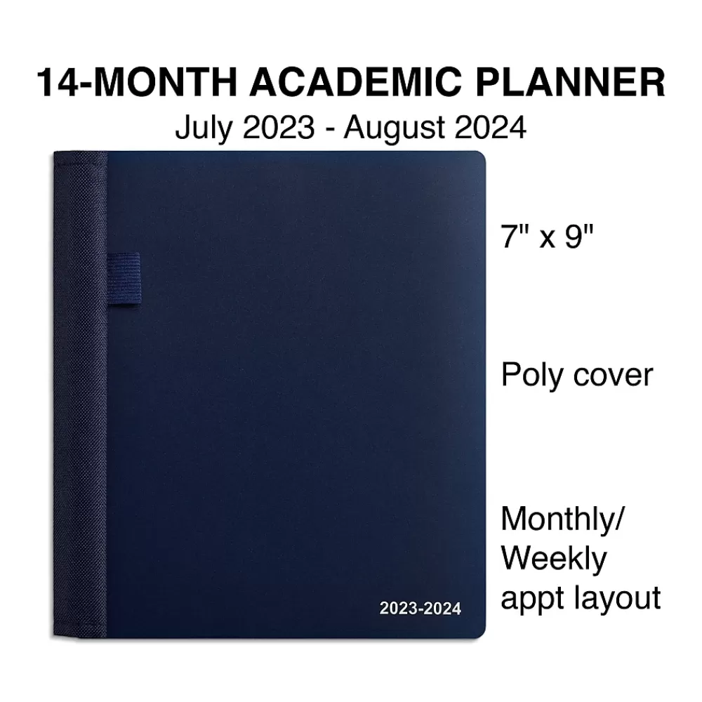 Staples Academic Planners<2023-2024 7" x 9" Academic Weekly & Monthly Appointment Book, Blue (ST60360-23)