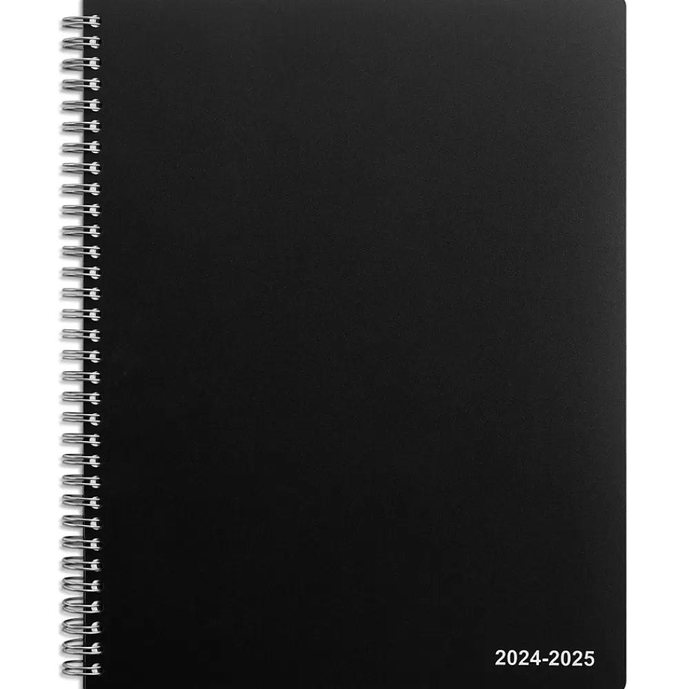 Staples Academic Planners<2024-2025 8" x 11" Academic Weekly & Monthly Appointment Book, Plastic Cover, Black (ST25499-23)