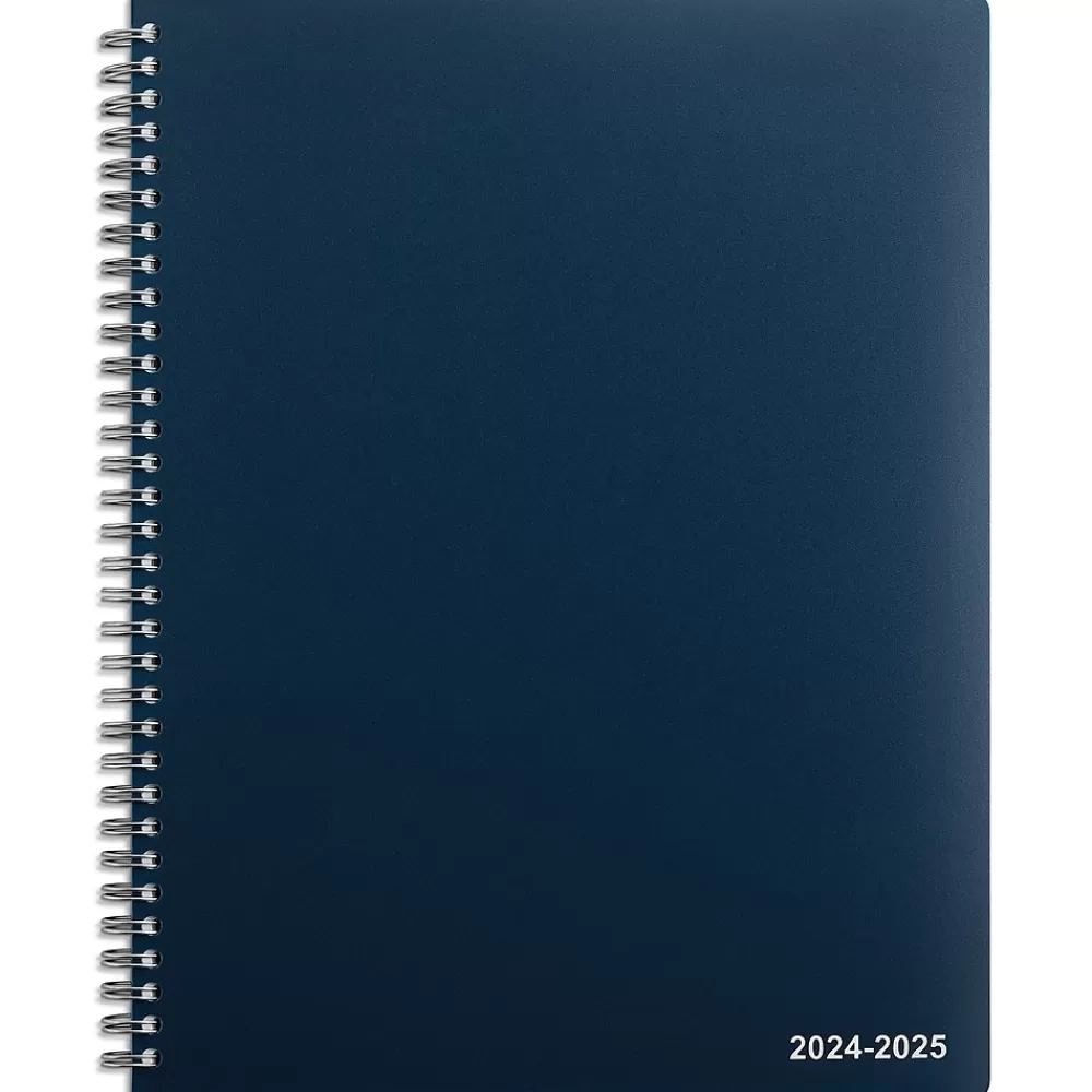 Staples Academic Planners<2024-2025 8" x 11" Academic Weekly & Monthly Appointment Book, Plastic Cover, Navy (ST60358-23)