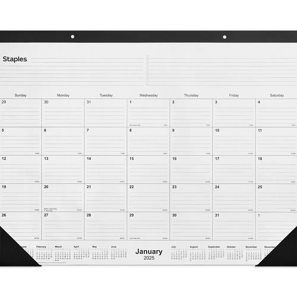 Staples 2025 Calendars<2025 22" x 17" Desk Pad Calendar, (ST12951-25)