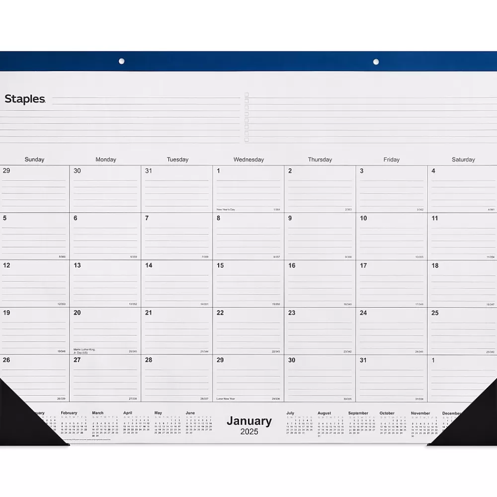 Staples 2025 Calendars<2025 22" x 17" Desk Pad Calendar, (ST59700-25)