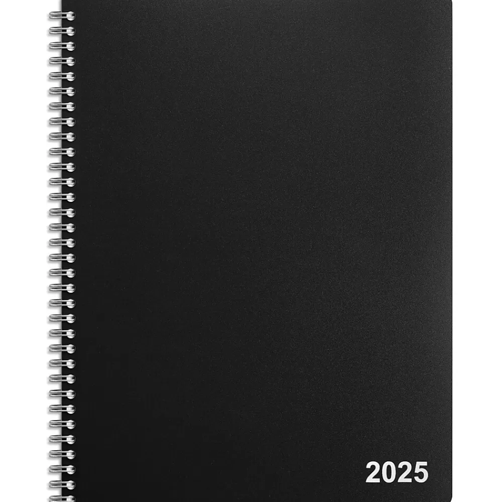 Staples 2025 Planners<2025 8" x 11" Weekly & Monthly Appointment Book, Plastic Cover, Black (ST21488-25)