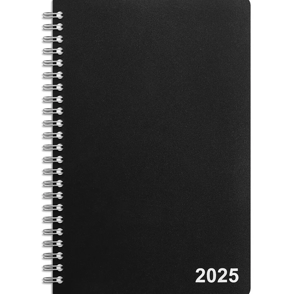 Staples 2025 Planners<2025 5" x 8" Weekly & Monthly Planner, Plastic Cover, Black (ST21490-25)