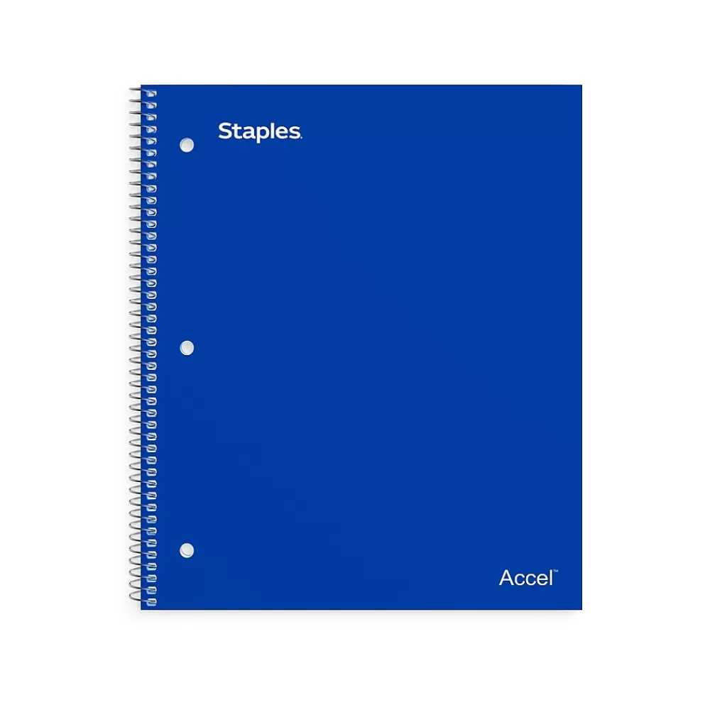 Staples Subject Notebooks<® Accel Poly 2-Subject Subject Notebooks, 8.5" x 11", College Ruled, 75 Sheets, Assorted (36739)