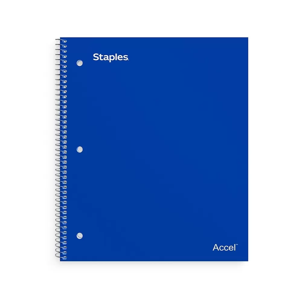 Staples Subject Notebooks<® Accel 5-Subject Notebook, 8.5" x 11", College Ruled, 200 Sheets, Colors (ST15761D)
