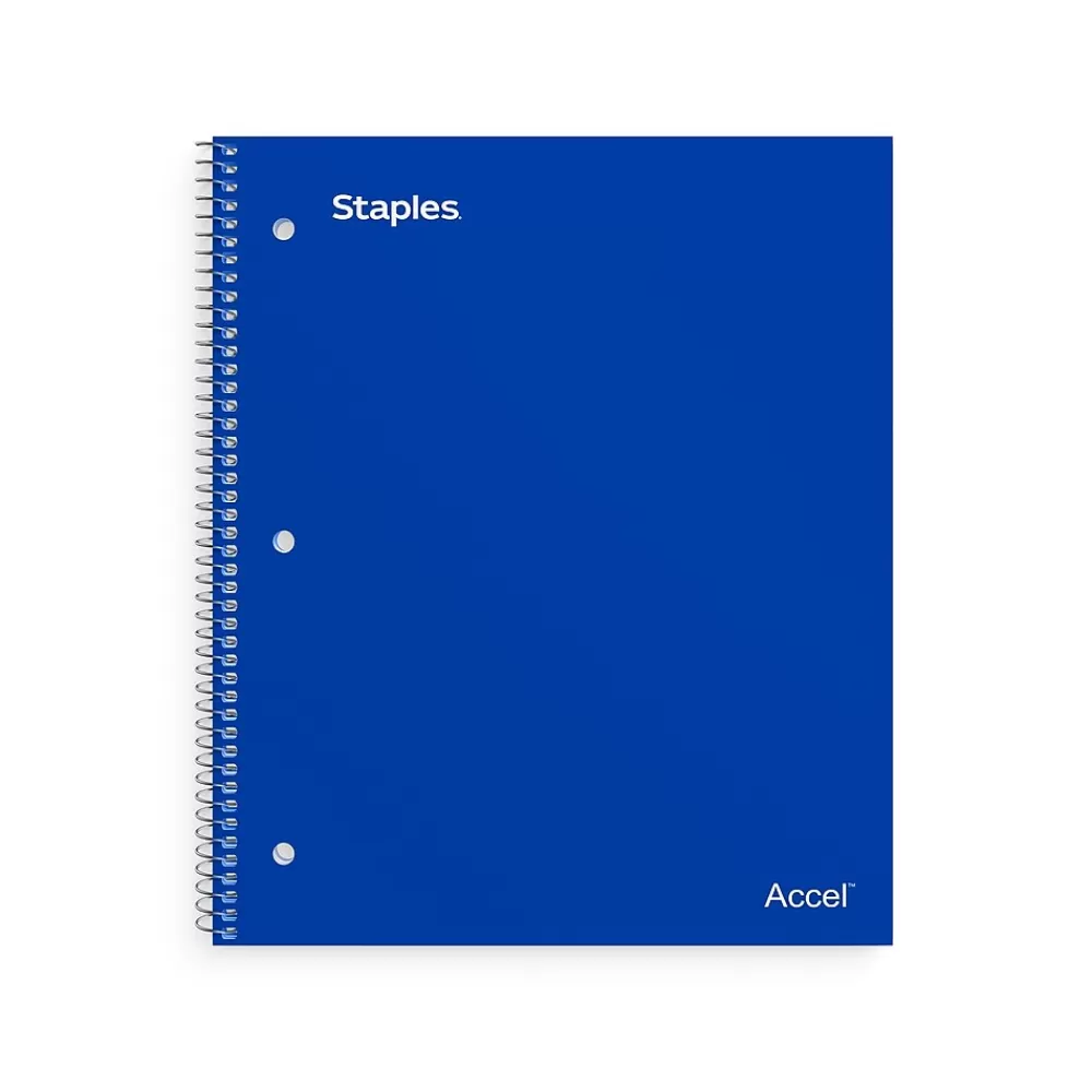 Staples Notebooks<Accel 3-Subject Notebook, 8.5" x 11", College Ruled, 150 Sheets, Colors (ST15758D)