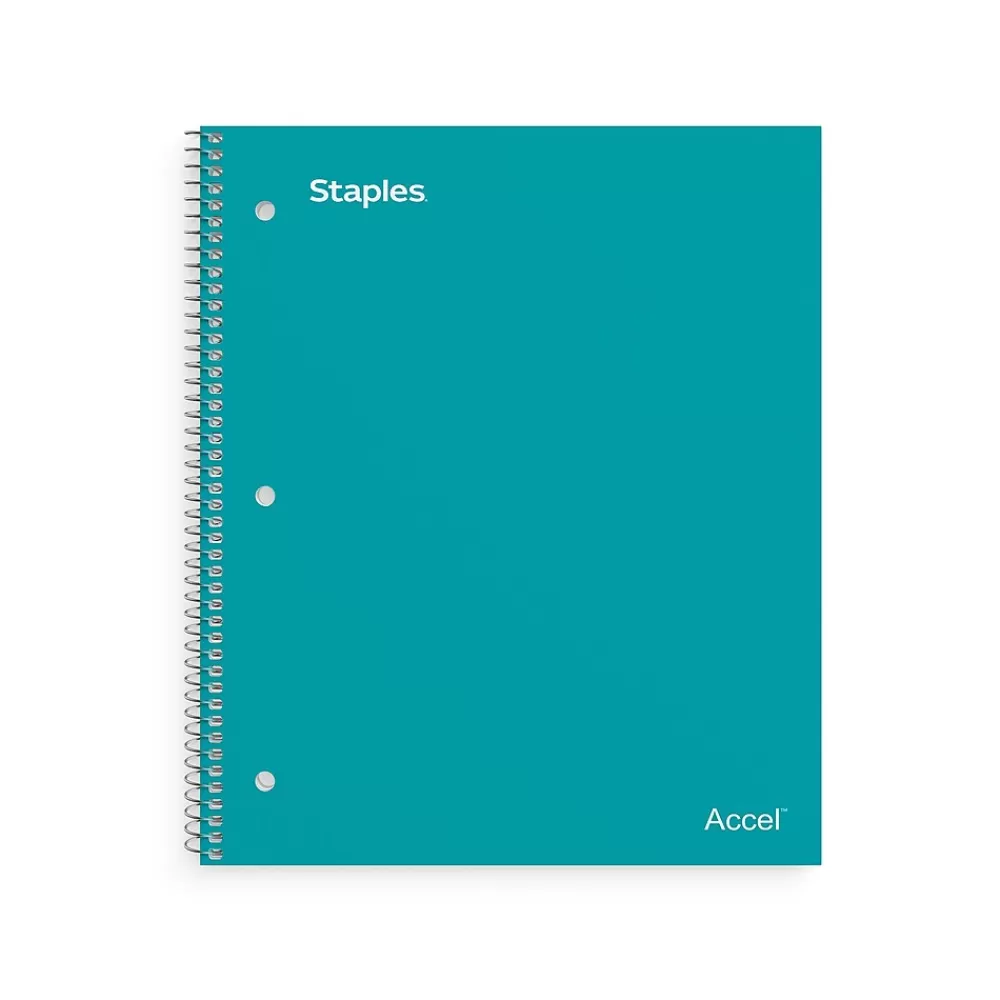 Staples Subject Notebooks<Accel 1-Subject Notebook, 8.5" x 11", College Ruled, 100 Sheets, Blue (ST20955D)