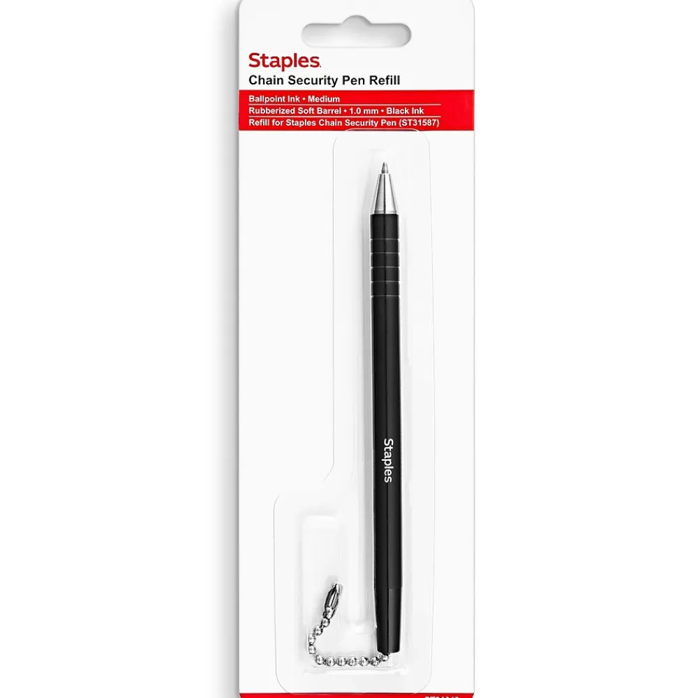 Staples Pens<® Anchor Ballpoint Pen Refill, Medium Point, Black Ink (ST31642-CC)