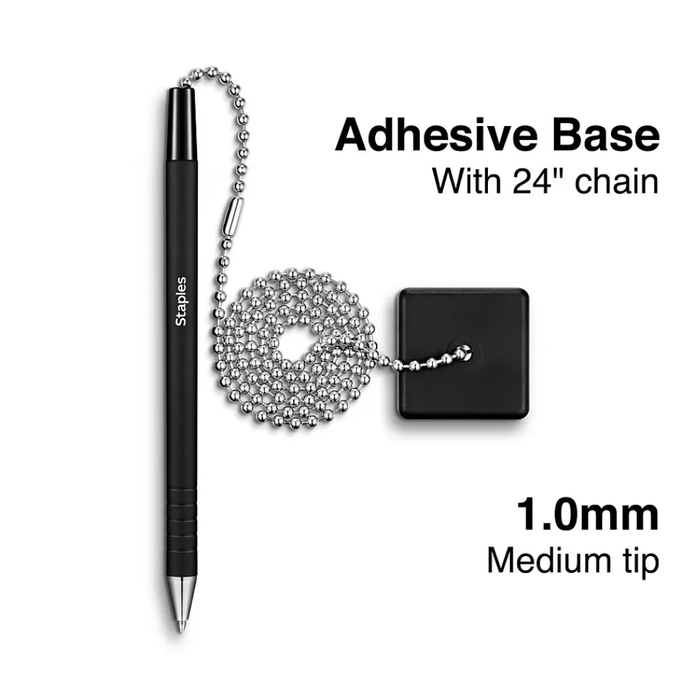 Staples Pens<® Anchor Counter Top Pens, Medium Point, 1.0mm, Black Ink (ST31587)