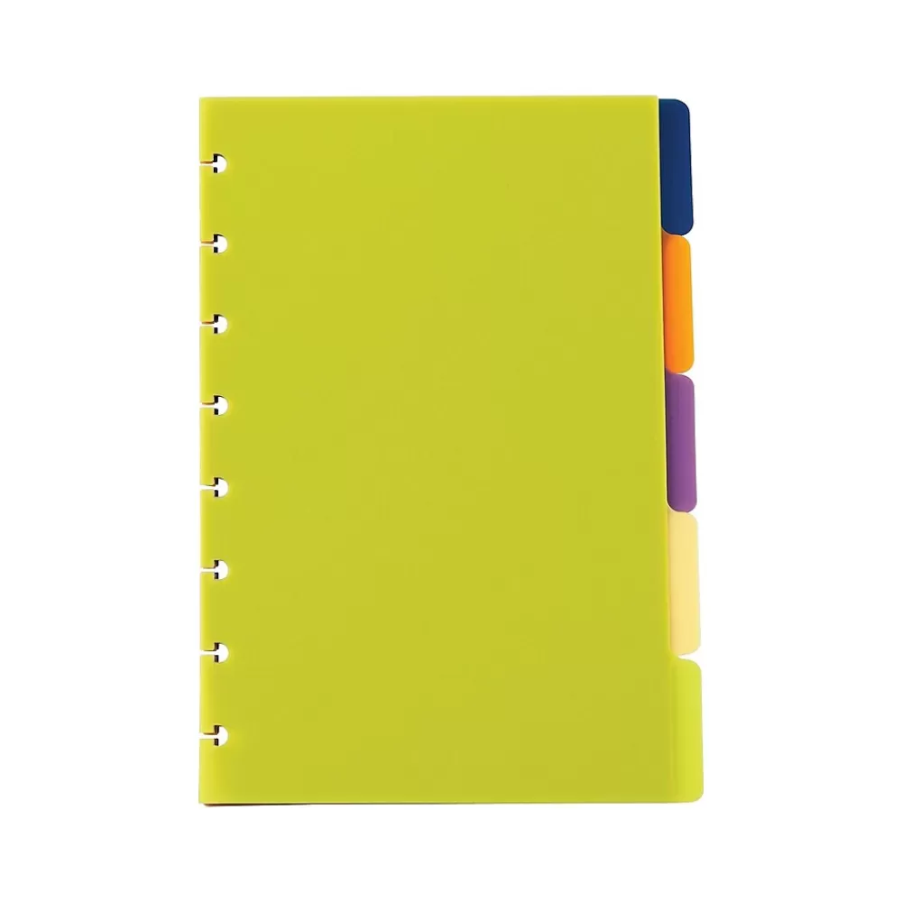 Staples Notebooks<Arc System Tab Dividers, 5-5/6" x 8-1/2", Assorted Colors, 5/Pack (20018)