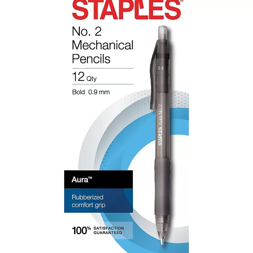 Staples Pencils<Aura Mechanical Pencil, 0.9mm, #2 Medium Lead, Dozen (50441)