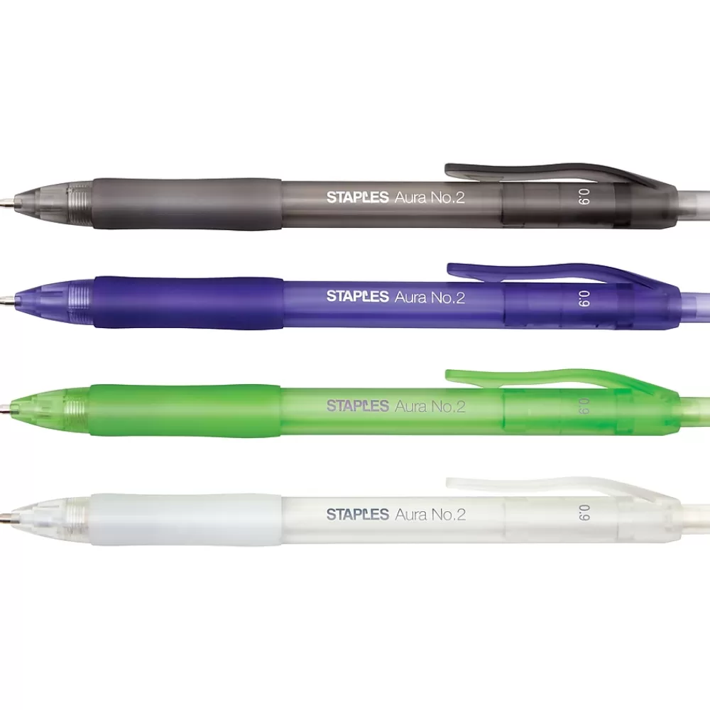 Staples Pencils<® Aura™ Mechanical Pencils 0.9mm Assorted 12pk [50370]