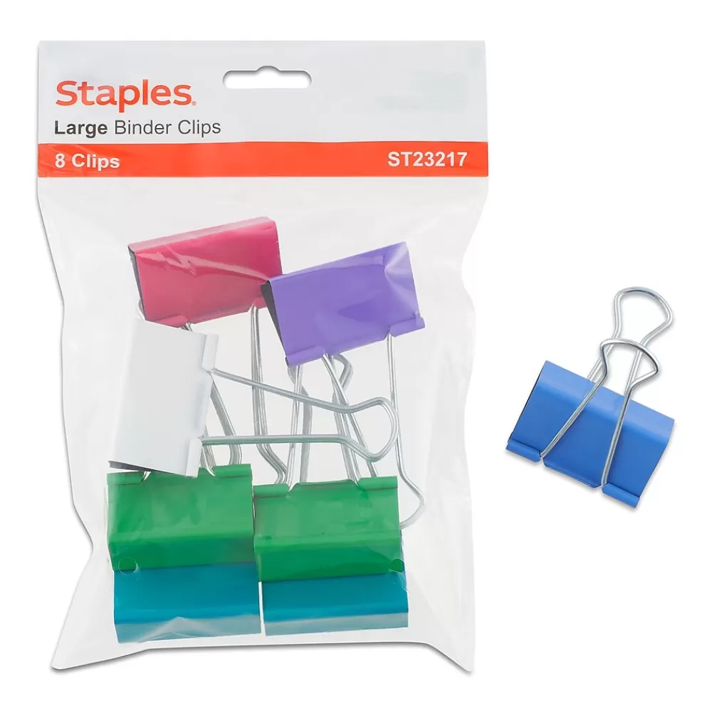 Staples Clips & Fasteners<® Binder Clip Large 8 PK - Fashion