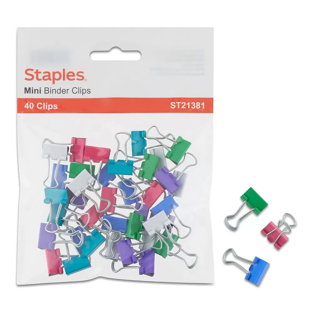 Staples Clips & Fasteners<® Binder Clip Mini 40 PK - Fashion