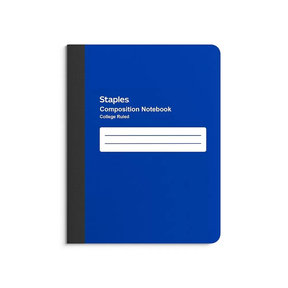 Staples Composition Notebooks<® Composition Notebook, 7.5" x 9.75", College Ruled, 80 Sheets, Assorted Colors (ST54889)